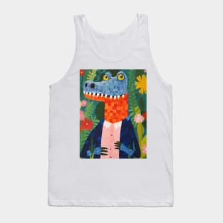 Crocodile and flowers Tank Top